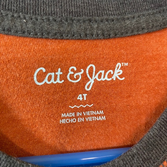 Cat & Jack Orange & Gray Long Sleeve Shirt - Picture 2 of 5